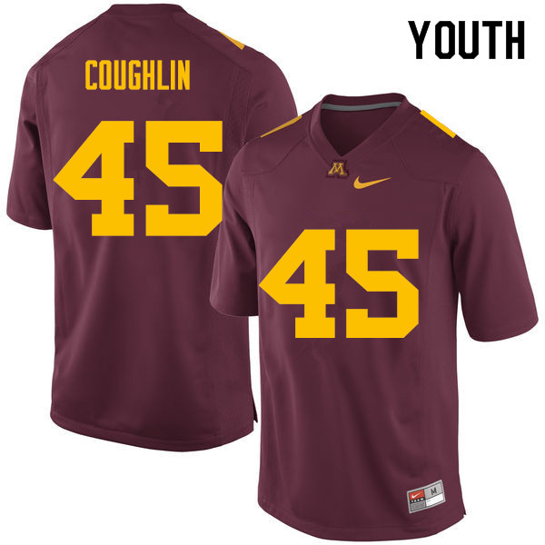 Youth #45 Carter Coughlin Minnesota Golden Gophers College Football Jerseys Sale-Maroon